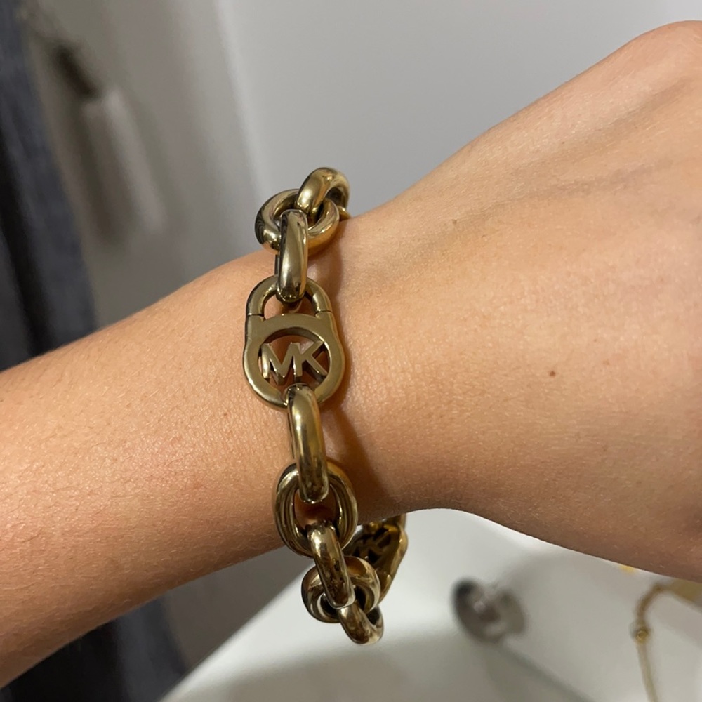 Gold MK chain bracelet